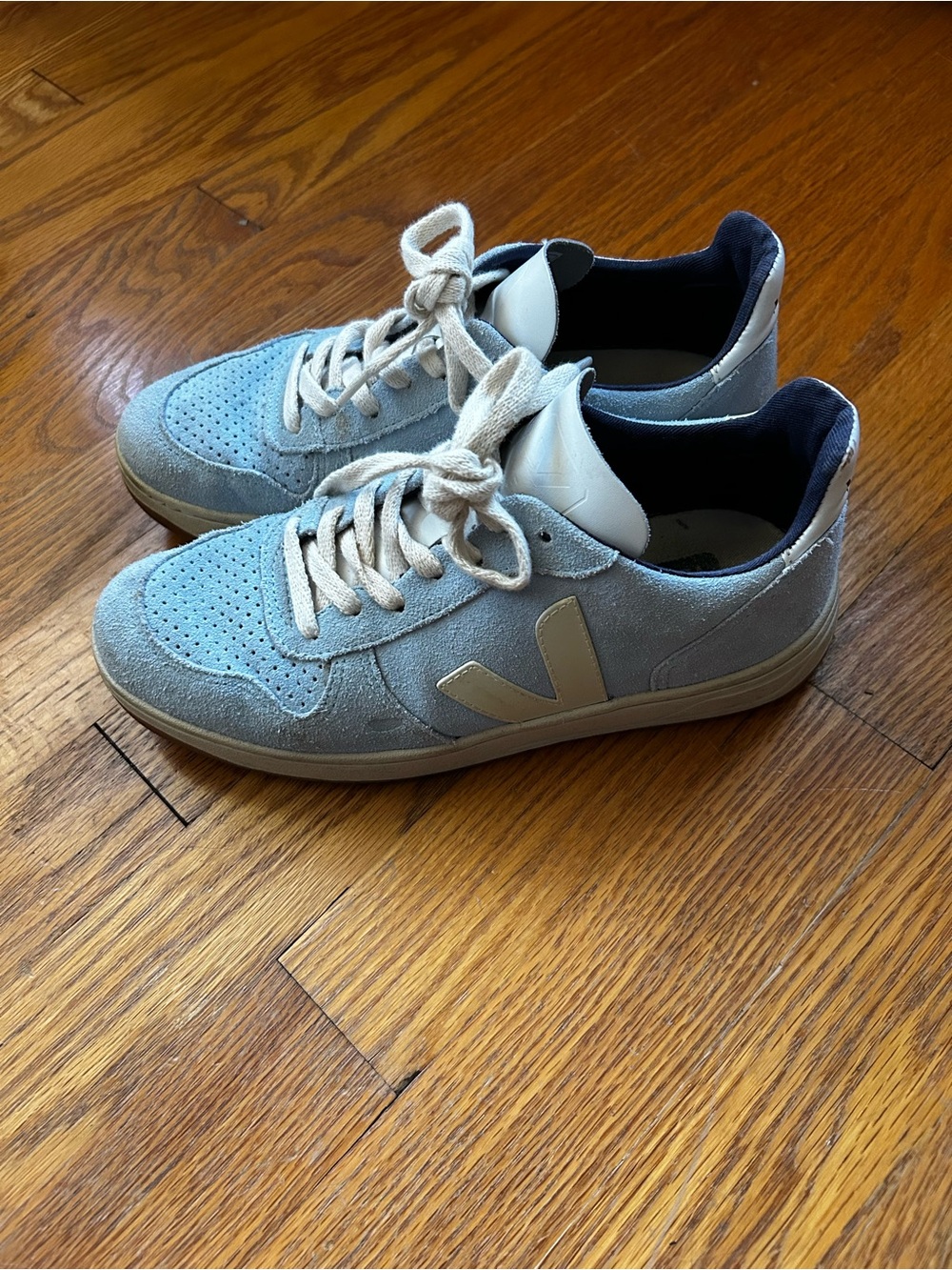 Veja Suede Sneakers - Light Blue & Cream